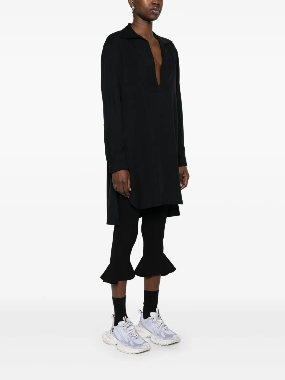Y-3 Blouse met puntige kraag Zwart