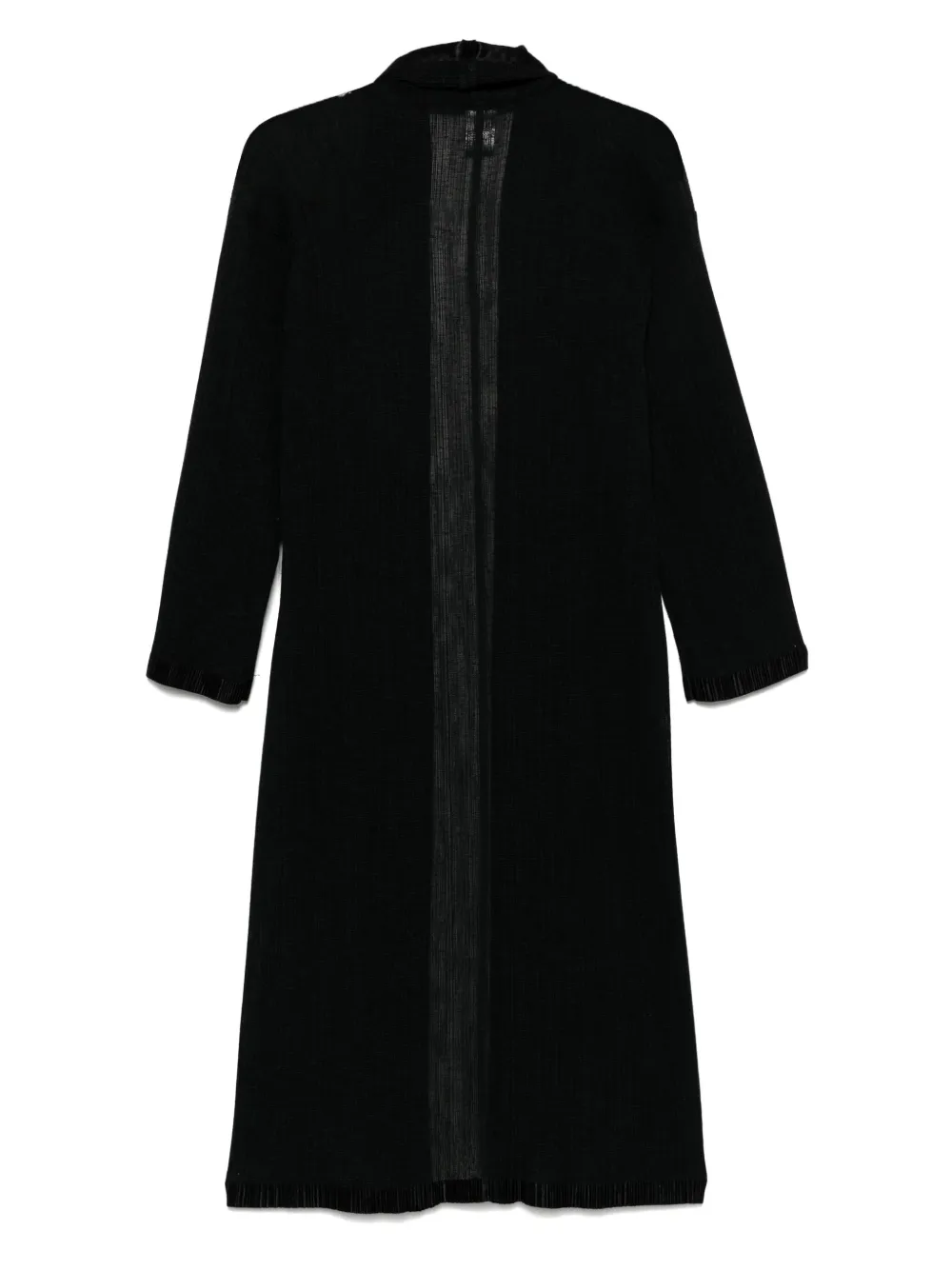 Issey Miyake Pre-Owned 2000s gebreide jas met plooien - Zwart