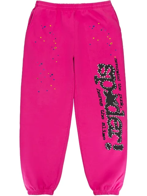 SP5DER logo-print "Magenta" track pants
