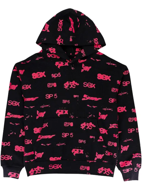 SP5DER graphic-print "Black" hoodie