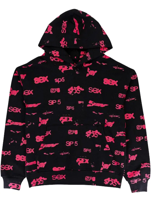 Hoodie 'Black' à imprimé graphique - SP5DER - Modalova