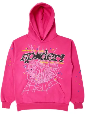 SP5DER spider-web Print Hoodie | Blue | FARFETCH IN