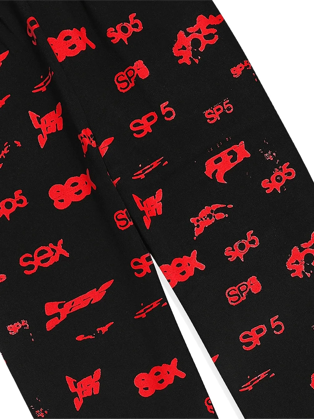 SP5DER graphic-print "Black" track pants - Zwart