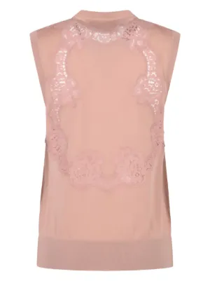 DOLCE & GABBANA ドルガバ 総レース ノースリーブ トップス L DOLCE&GABBANA - DOLCE&GABBANA ロゴテープ黒レースキャミソール