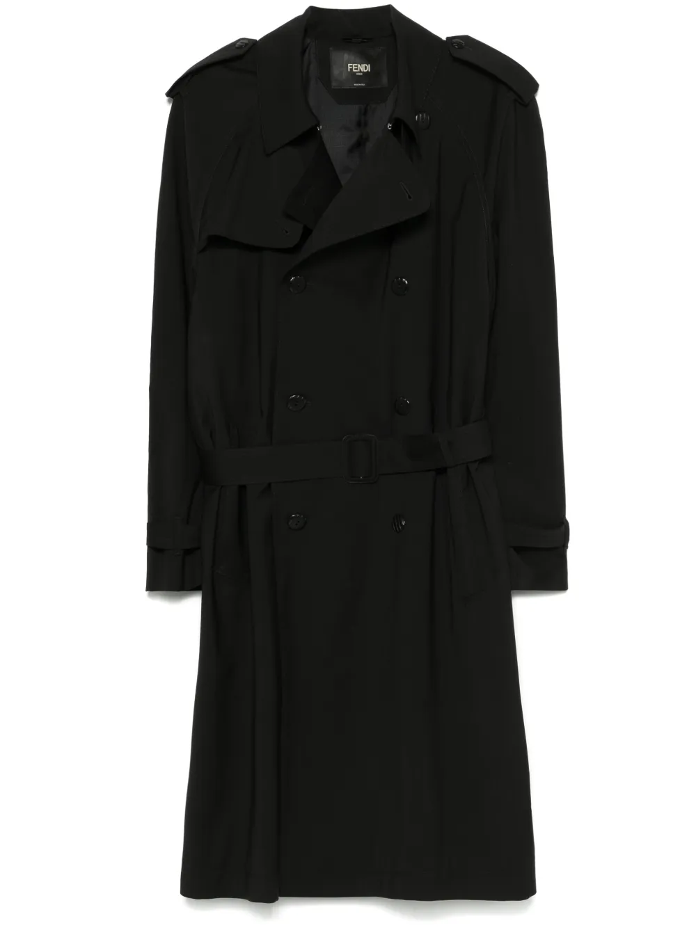 FENDI belted trench coat | Black | Image 1