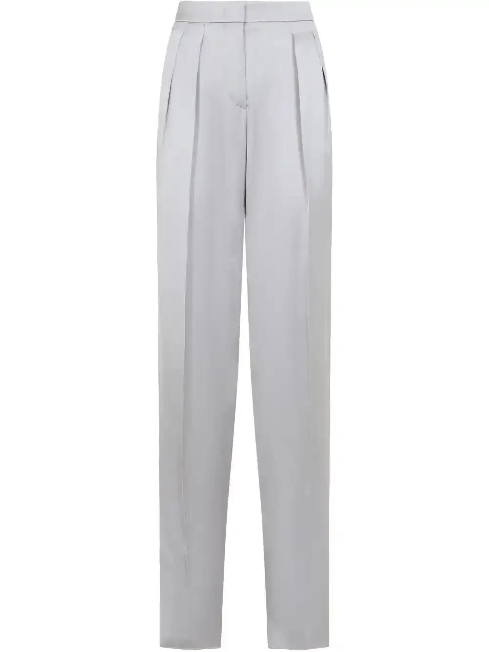 Giorgio Armani Tailored Grey Trousers With Concealed Fastening In Grey