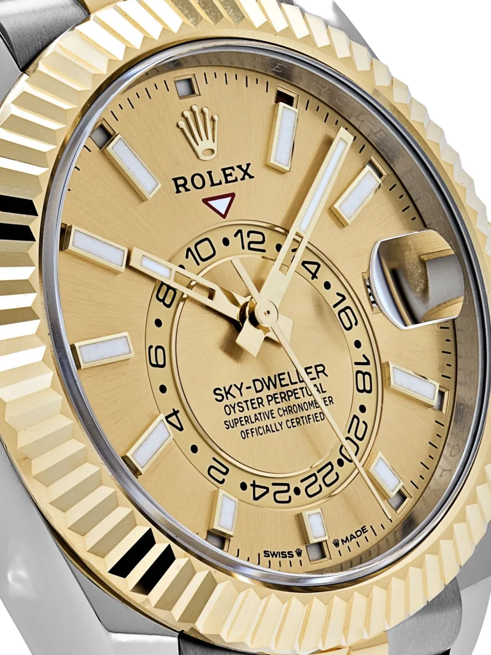 Pre-owned Rolex 2025 Unworn Sky-dweller 42mm In Gold