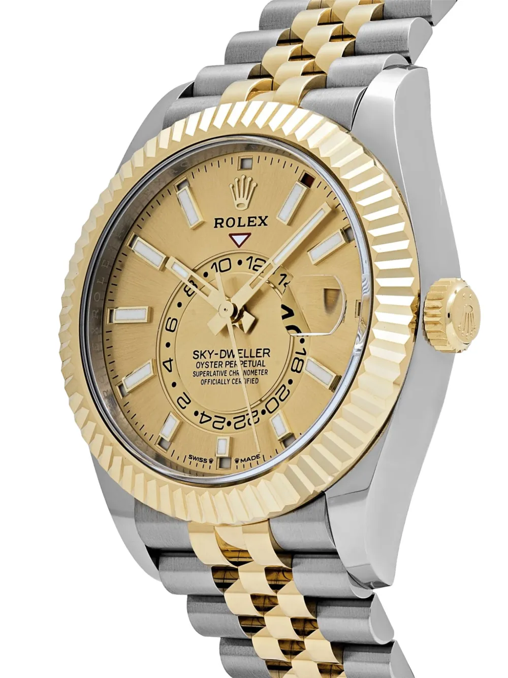 Pre-owned Rolex 2025 Unworn Sky-dweller 42mm In Gold