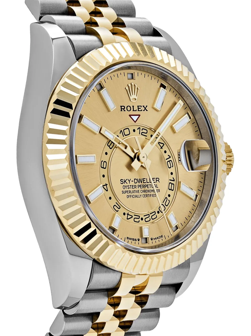 Pre-owned Rolex 2025 Unworn Sky-dweller 42mm In Gold