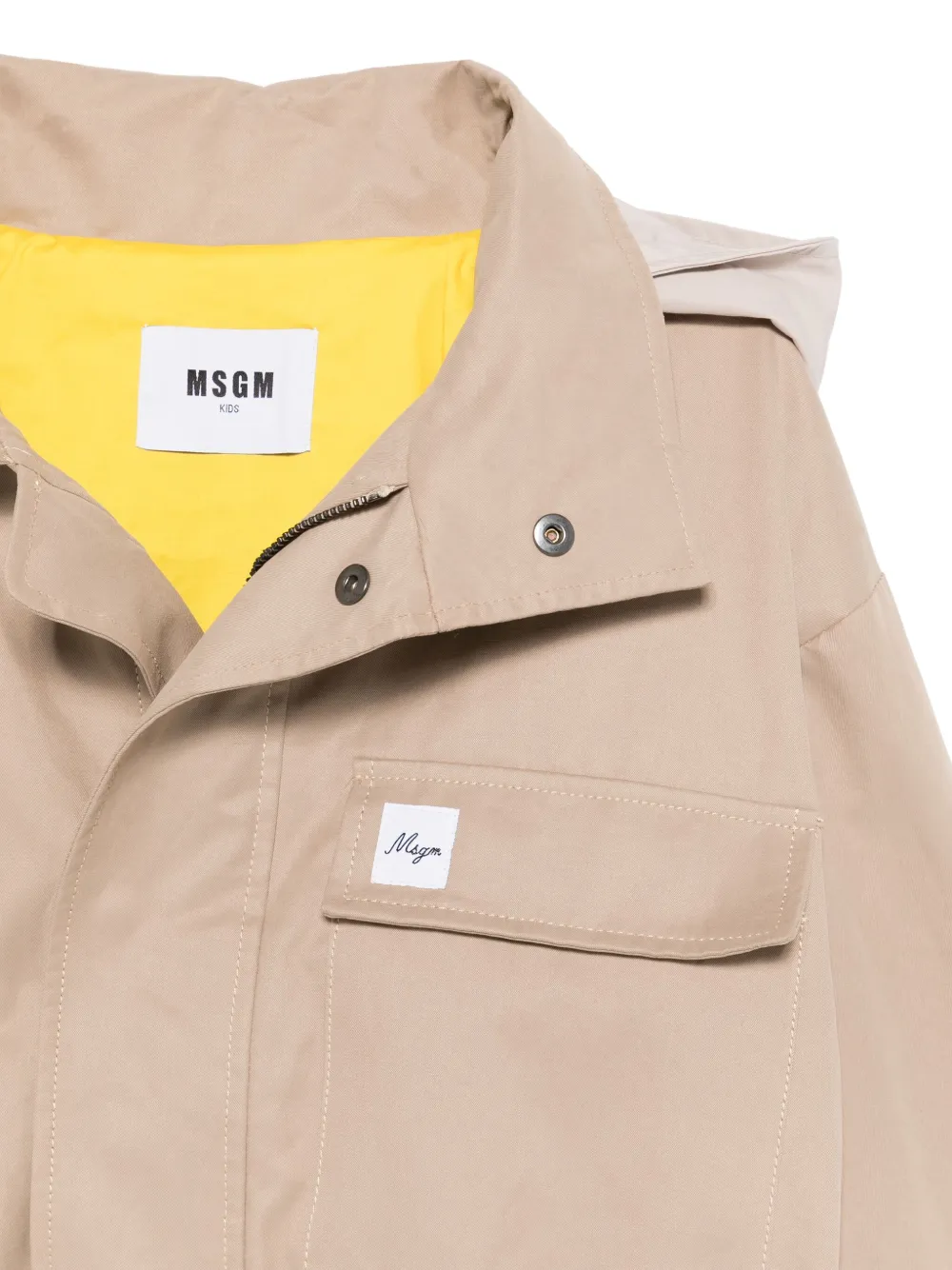 MSGM Kids Parka met vlakken Beige