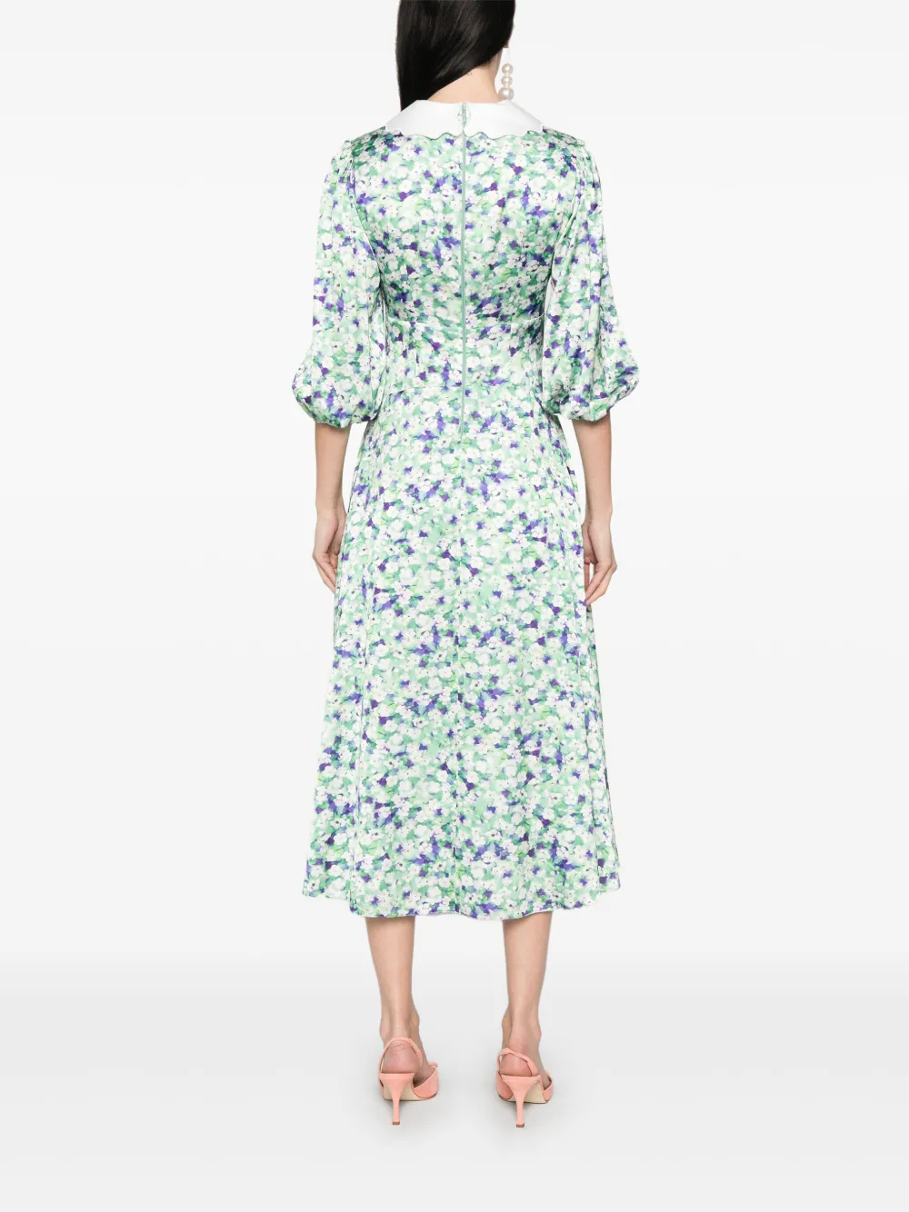 NISSA Midi-jurk met bloemenprint Groen