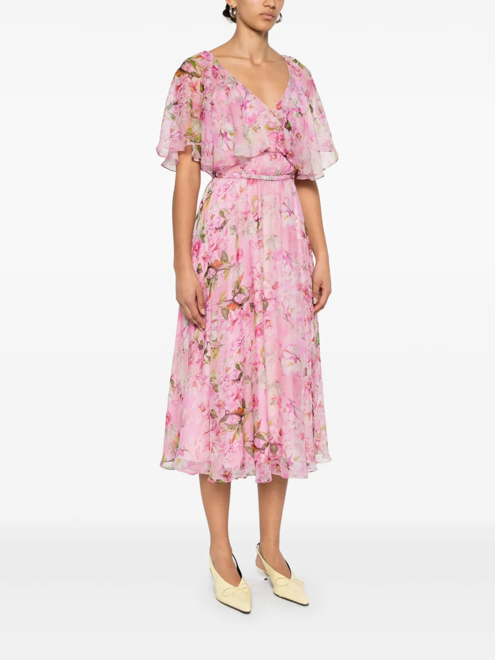 NISSA Midi-jurk met bloemenprint Roze
