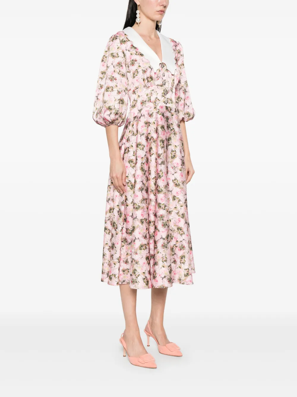 NISSA Midi-jurk met bloemenprint Roze