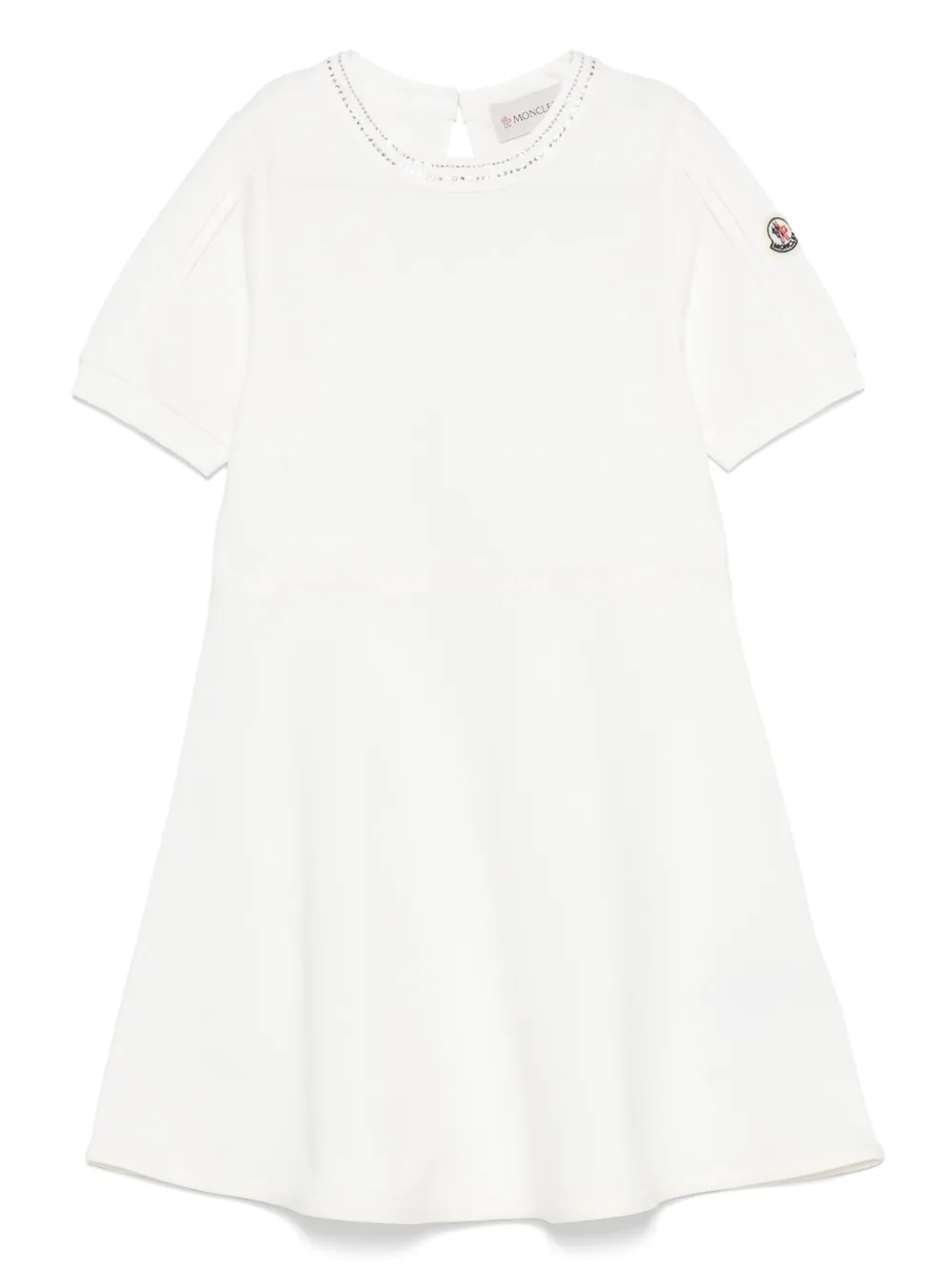 Moncler Enfant Katoenen piqué jurk Wit