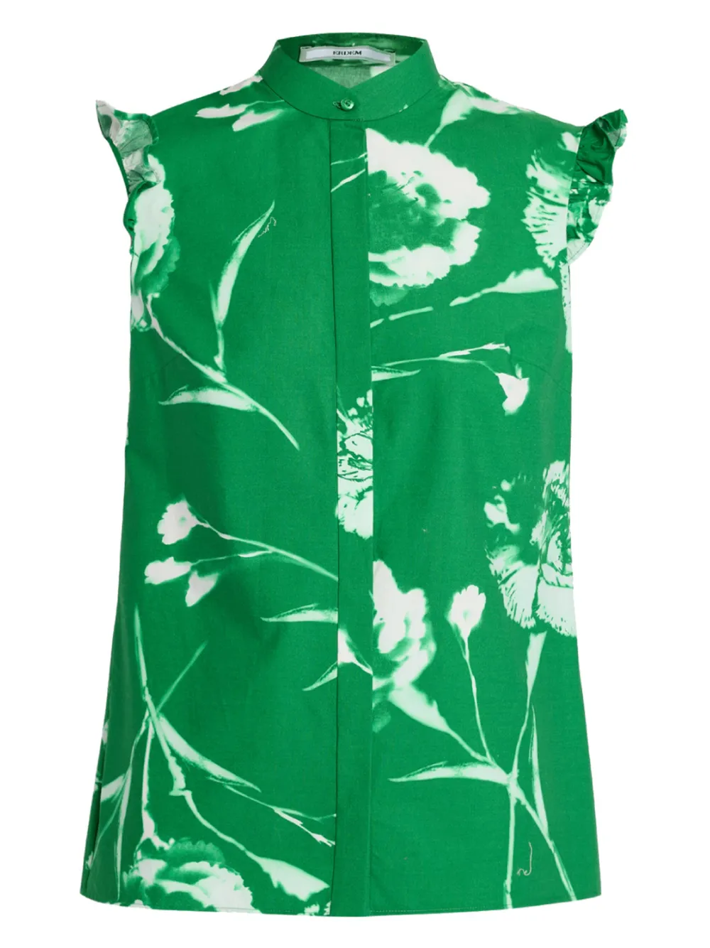 floral-print ruffle-detail blouse