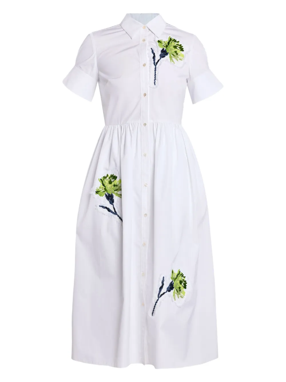 ERDEM EMBROIDERED BUTTON-UP DRESS 