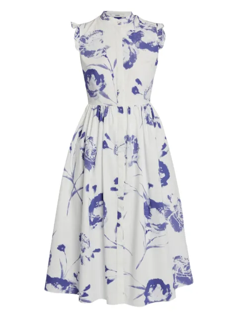 ERDEM floral-print ruffled-sleeve dress