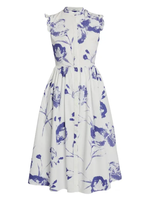 Robe volantée à fleurs - ERDEM - Modalova