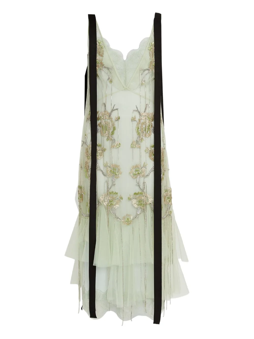 Erdem Slip Cocktail Midi Dress In Green