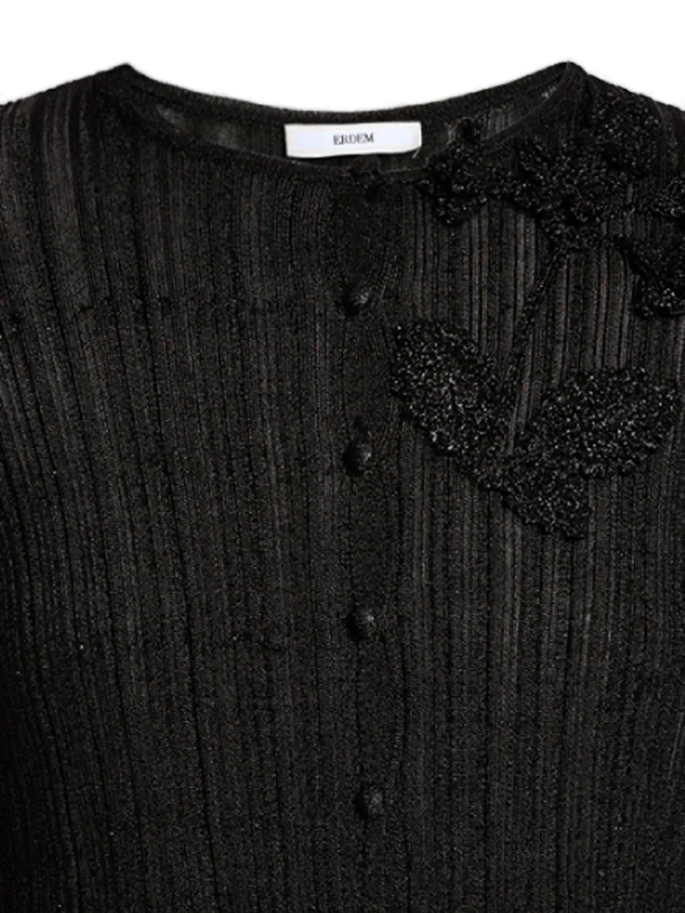 ERDEM RUFFLE-DETAIL CROPPED CARDIGAN 