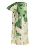 ERDEM bow-detail draped dress - Green