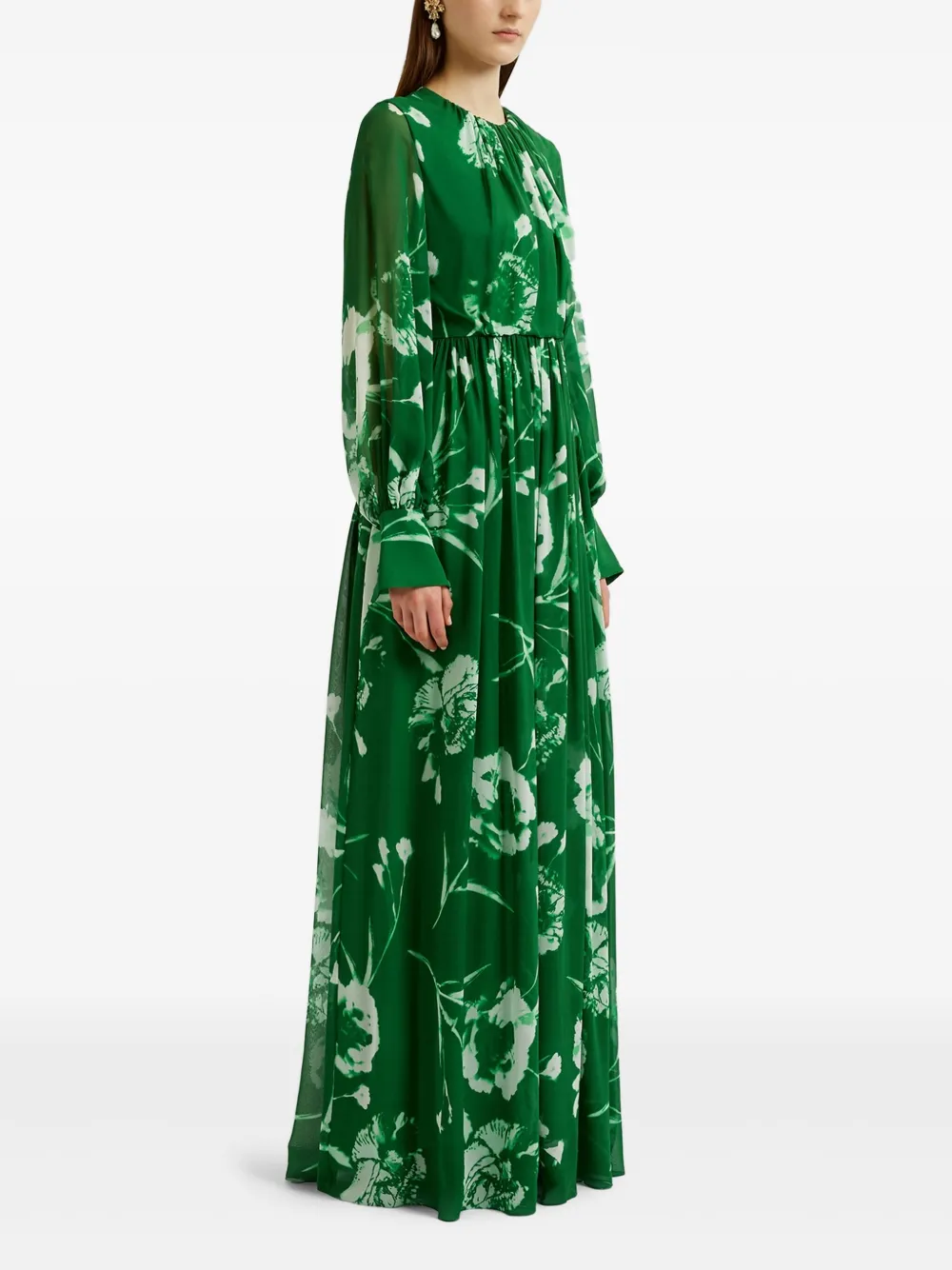 Erdem Long-sleeved Dress In Green