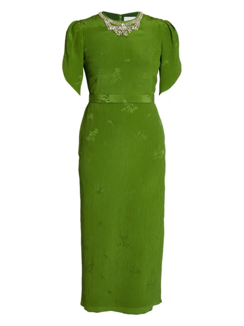 ERDEM puff-sleeve midi dress