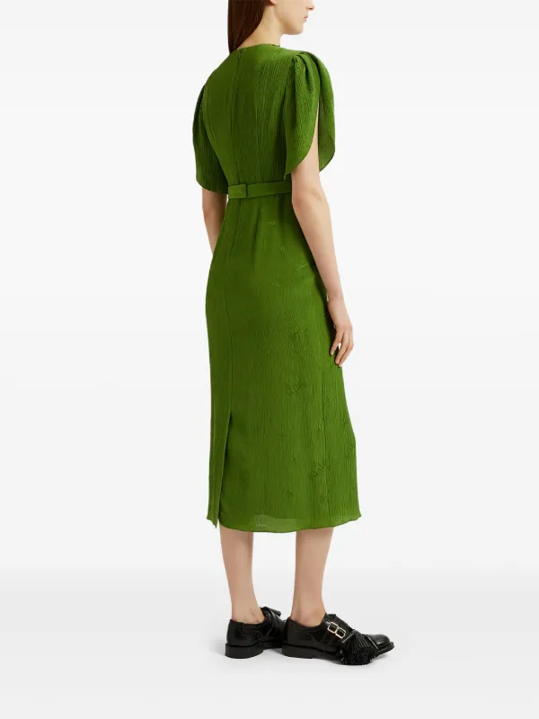green emerald velvet dress Selene Midi Dress - Green main image 1