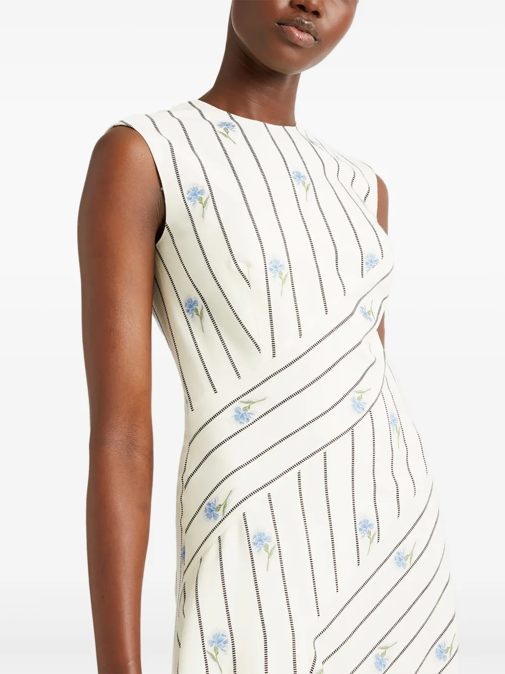 ERDEM FLORAL-PRINT ASYMMETRIC DRESS 