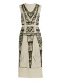 ERDEM graphic print dress - Brown