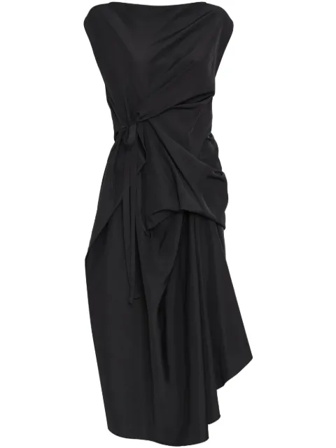 Uma | Raquel Davidowicz vestido midi con diseño drapeado