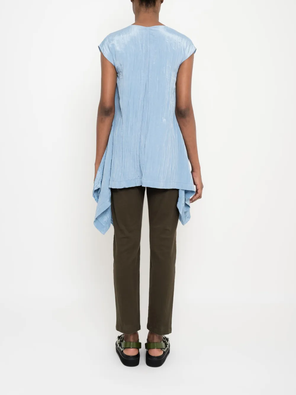 Uma Raquel Davidowicz Tied-waist Asymmetric-hem Top In ブルー