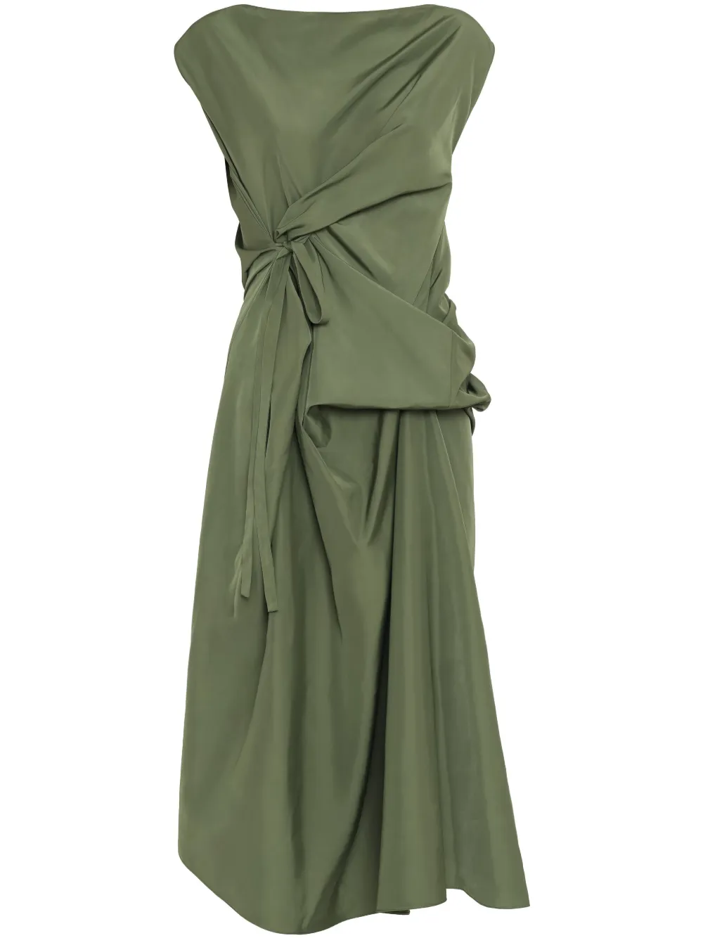 draped midi dress