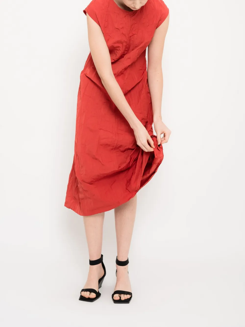 Uma | Raquel Davidowicz Mouwloze midi-jurk Rood