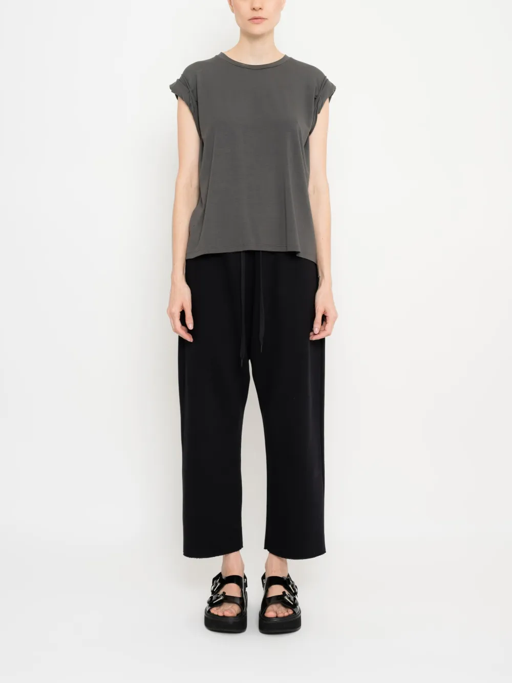 Uma | Raquel Davidowicz ruched cap-sleeve top - Grijs