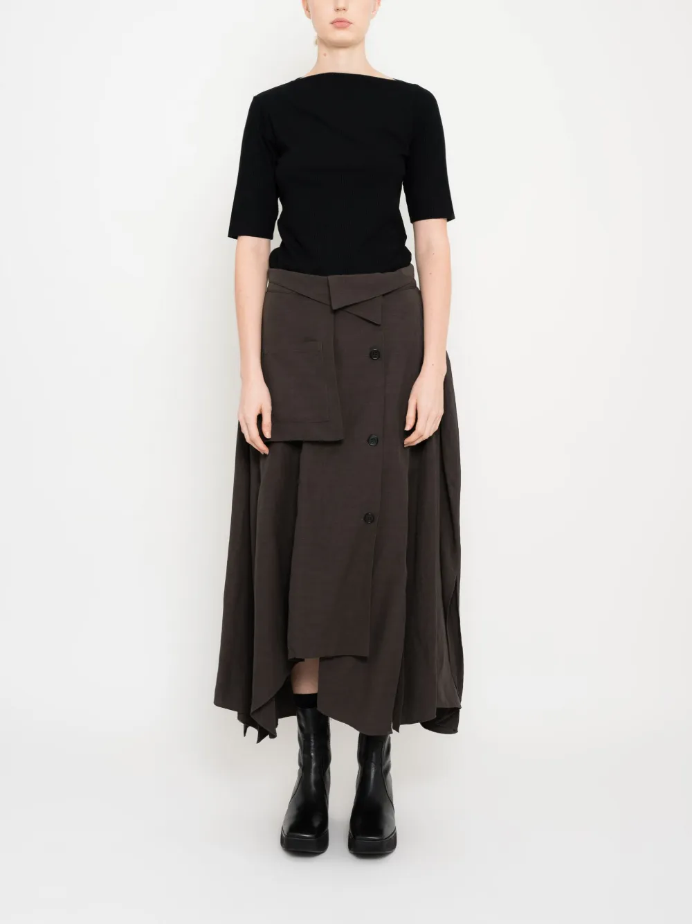 Uma | Raquel Davidowicz asymmetric trench skirt - Bruin