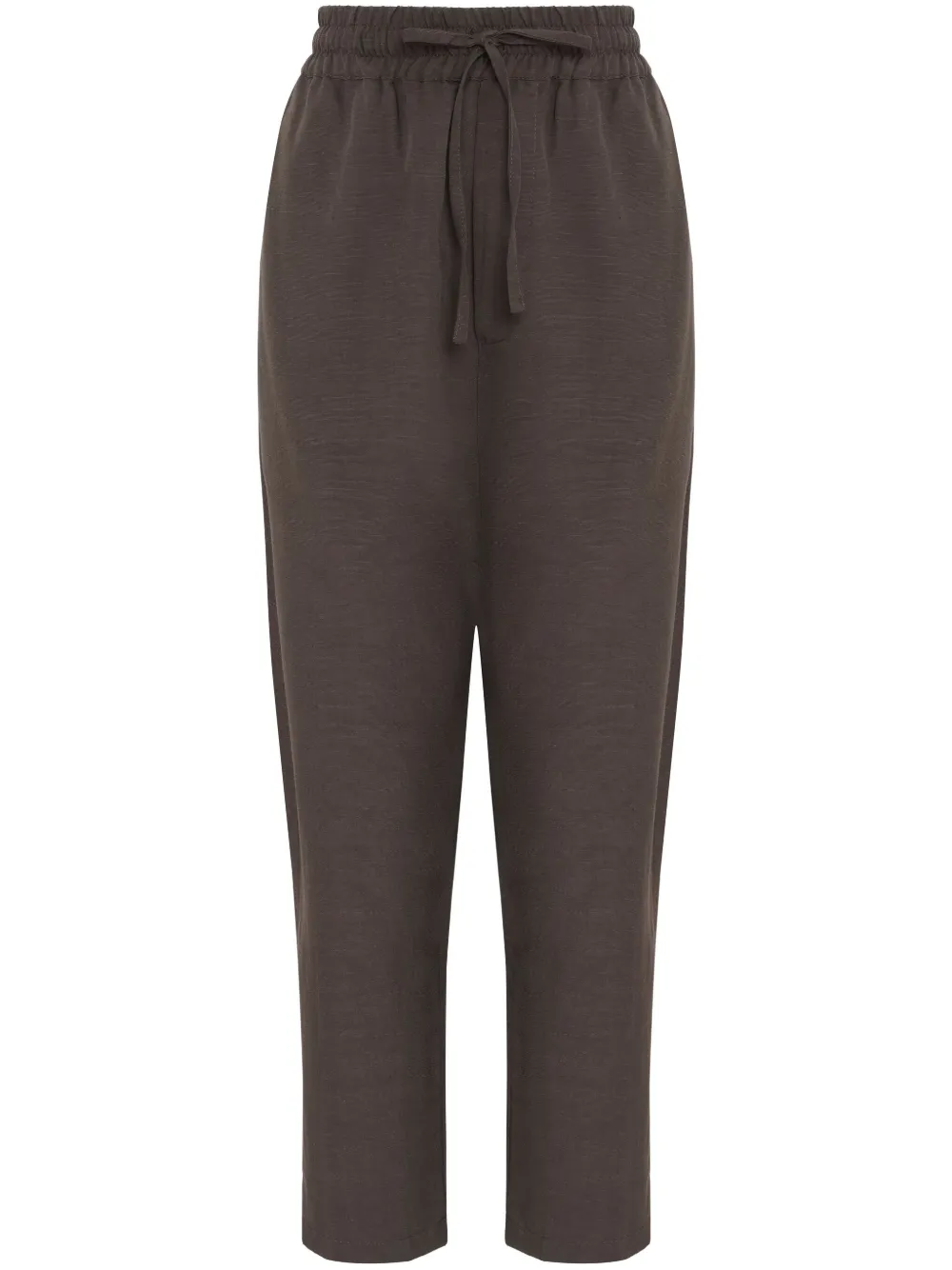 drawstring-waist cropped trousers