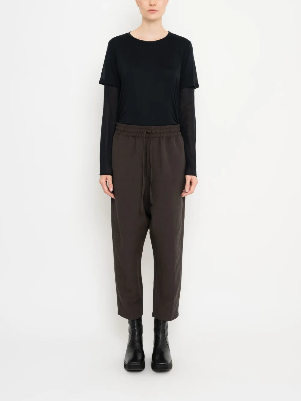 Uma | Raquel Davidowicz drawstring-waist cropped trousers - Bruin