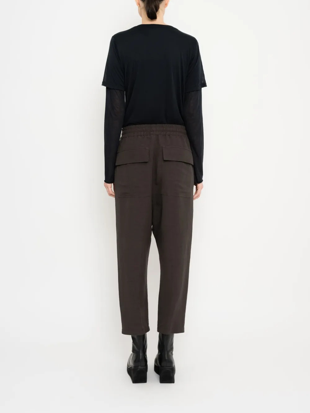 Uma | Raquel Davidowicz Cropped broek met trekkoord Bruin