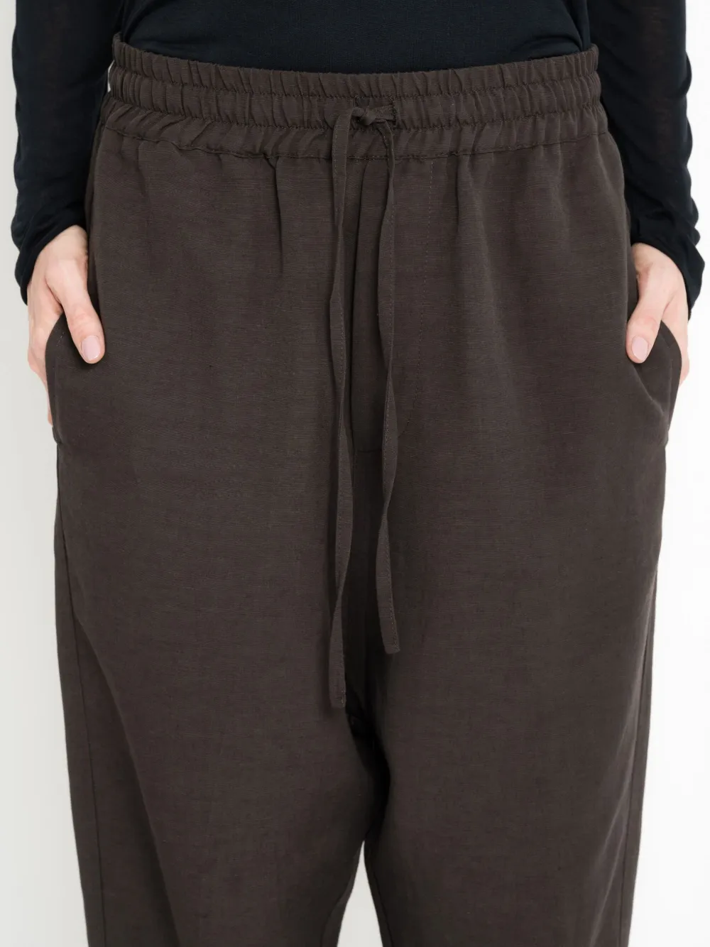 Uma | Raquel Davidowicz Cropped broek met trekkoord Bruin
