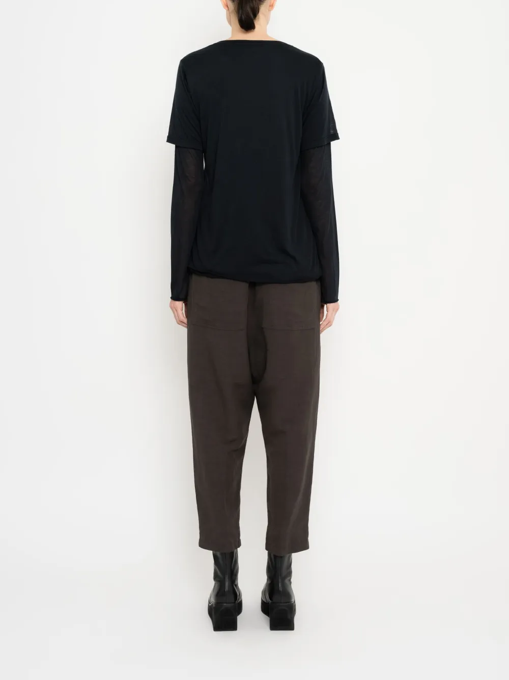 Uma Raquel Davidowicz Double-layered Long-sleeve Top In Black