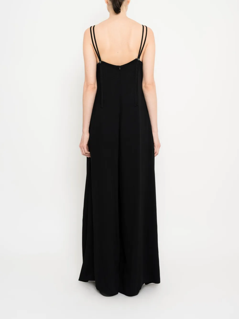 Uma | Raquel Davidowicz Satijnen jumpsuit Zwart