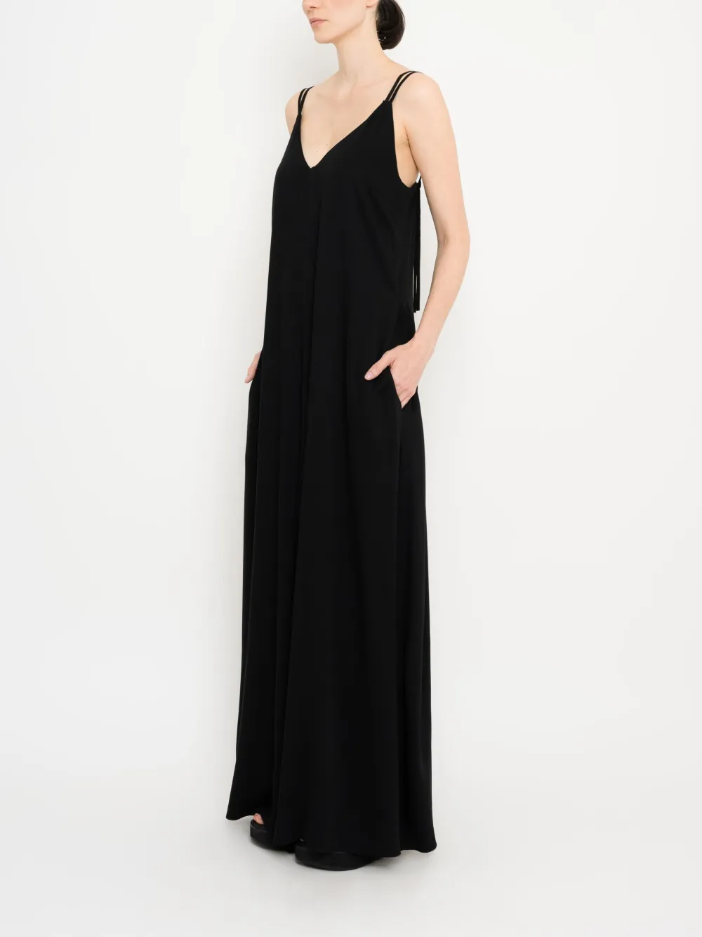 Uma | Raquel Davidowicz Satijnen jumpsuit Zwart