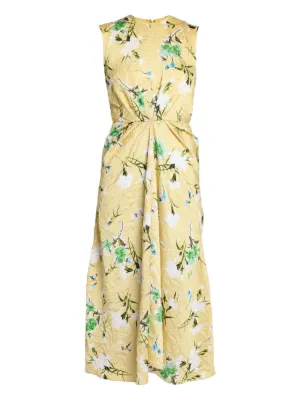 ERDEM Tiered embroidered cotton-poplin midi shirt dress