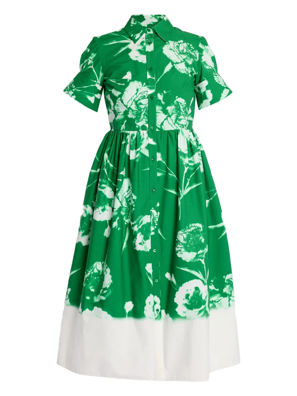 floral-print shirt dress