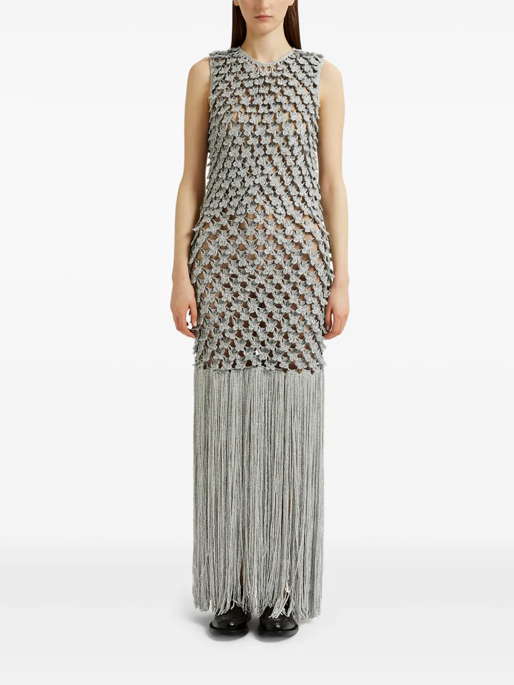 ERDEM FRINGED KNIT DRESS