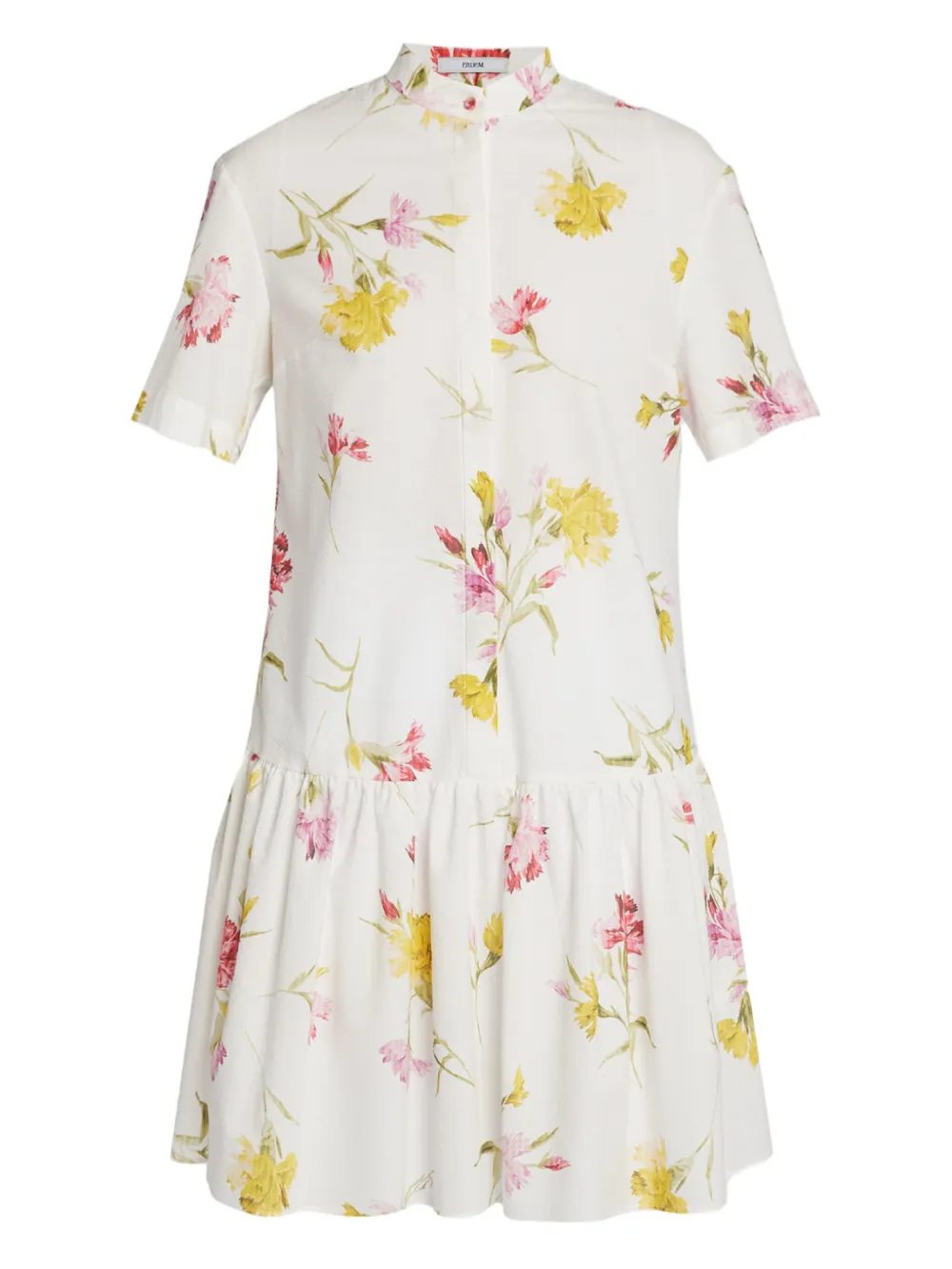 floral-print shirt dress