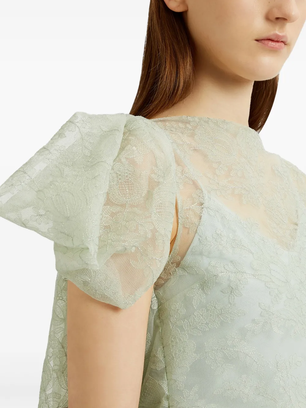 Shop Erdem Asymmetric Dress In Green