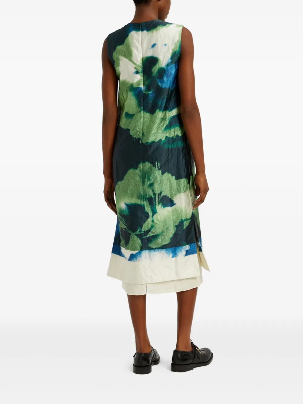 ERDEM Midi-jurk met bloemenprint Groen