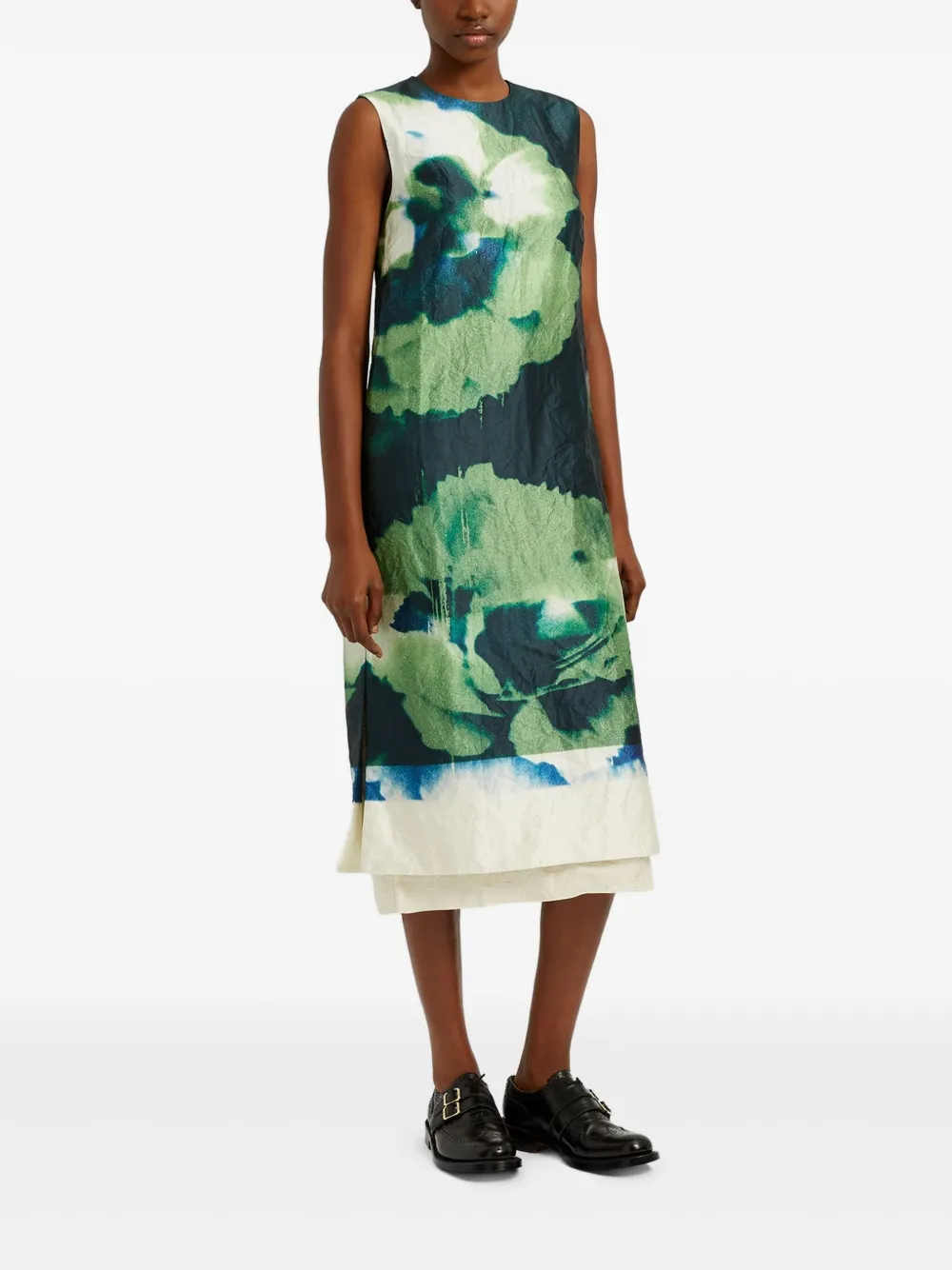 ERDEM Midi-jurk met bloemenprint Groen